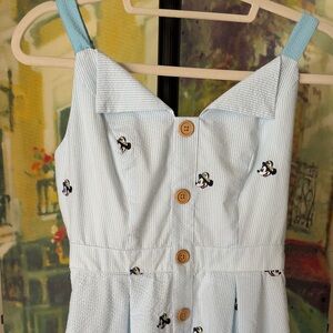 Disney Cruise Line Nautical Seersucker Embroidered Mickey Dress - Size S